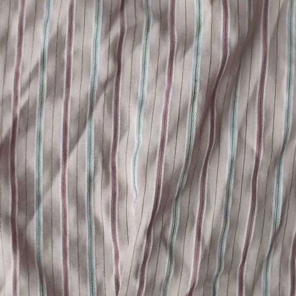 Rafaella Pinstripe Blush Stripe Long Sleeve Shirt Size Petite Small - Picture 4 of 5